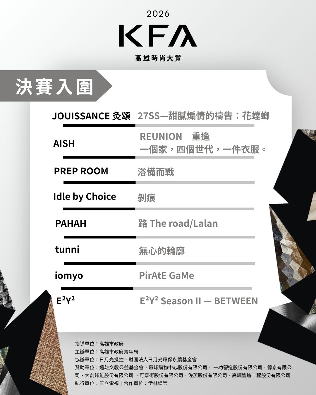 𝗞𝗙𝗔 高雄時尚大賽決賽 活動海報